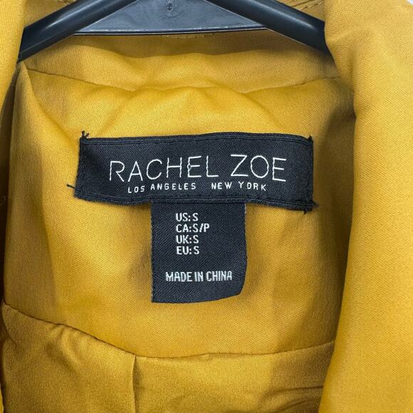 Rachel Zoe Size Small Long Line Coat Jacket Anorak Style Yellow Gold Pockets - Picture 4 of 5
